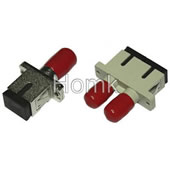 Metallic SC-FC fiber adapter